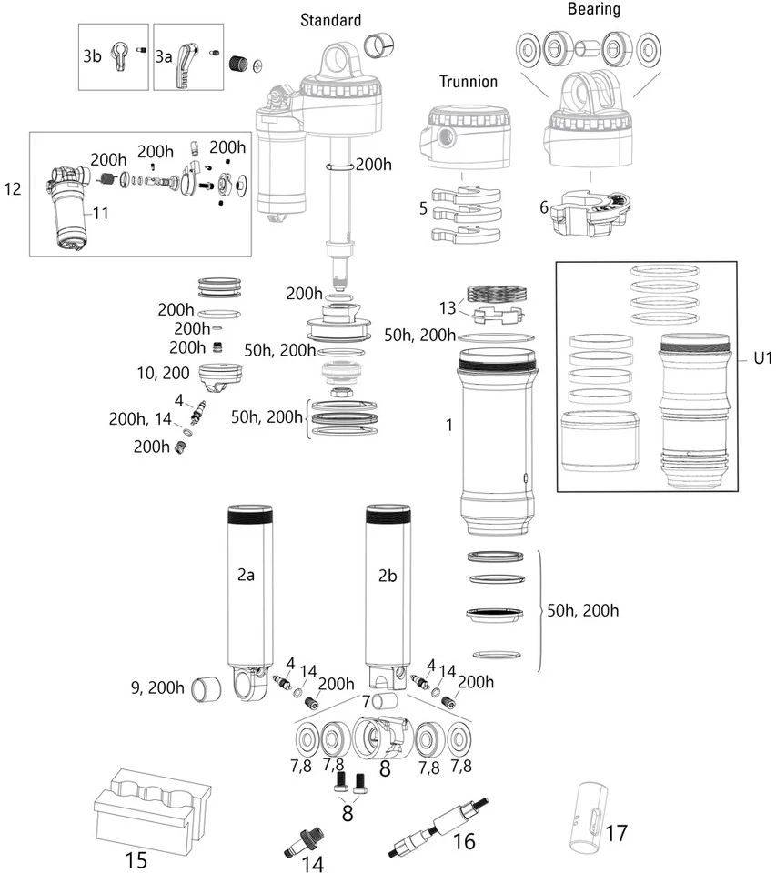 ROCKSHOX Ersatzteile Super Deluxe (A1-B2 / 2018-2021) 1 ROCKSHOX Ersatzteile Super Deluxe (A1-B2 / 2018-2021)